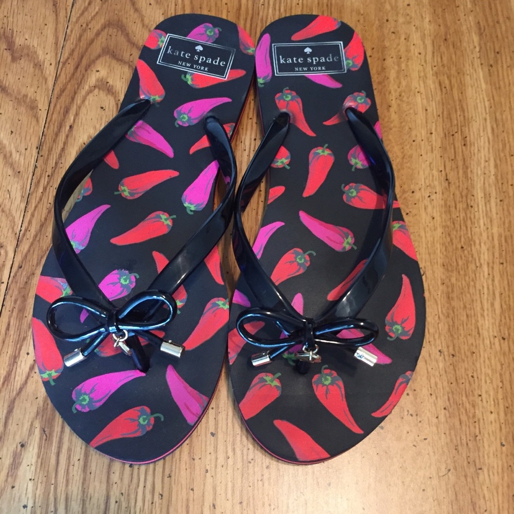 Kate Spade Chili Pepper Flip Flops